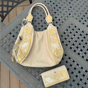 Cream Brighton purse and wallet.